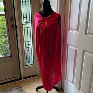 BCBGMaxAzria Fuchsia Asymmetrical Draped One-Shoulder Dress